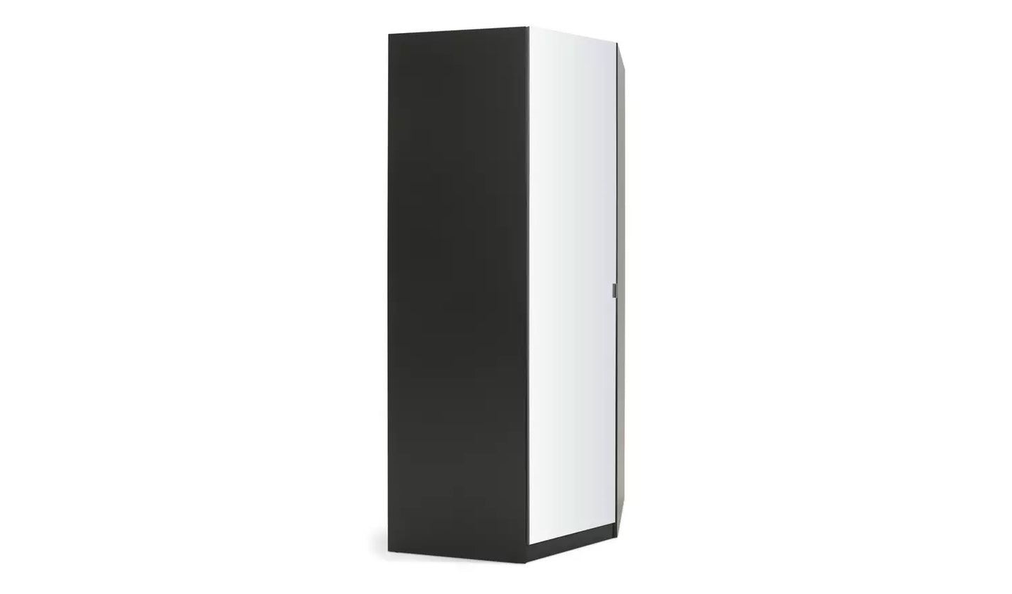 Habitat Munich Corner 1 Door Mirror Wardrobe - Anthracite